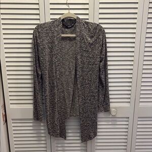 Gray Open Front Cardigan